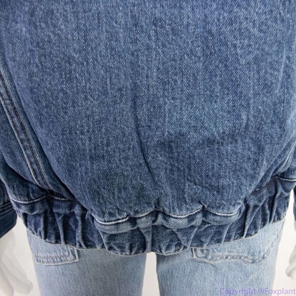 NEW Madewell Sherpa-Lined blue Denim Zip‎ Jacket, size M, NWT - Picture 14 of 16